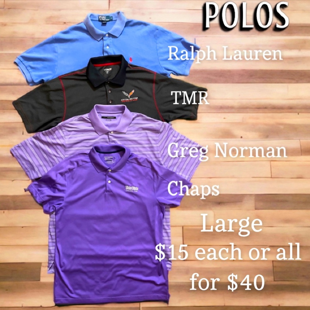 Ralph Lauren, Chaps, Greg Norman Golf Polo.